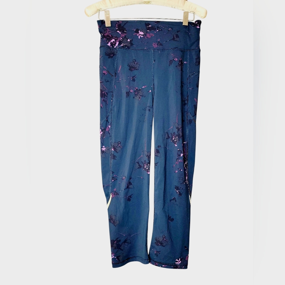 Sweaty Beaty Green Floral Zero Gravity 7/8 Leggings S Workout Yoga